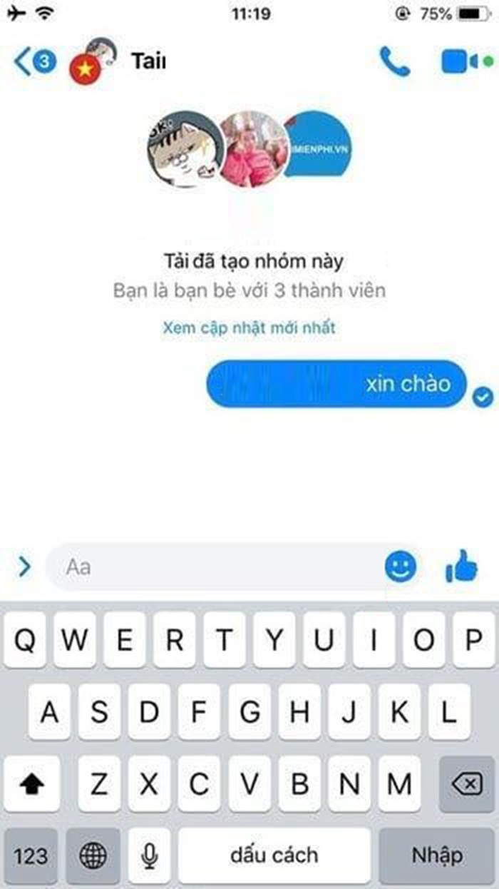 B3 – Chat trực tiếp trên nhóm vừa tạo